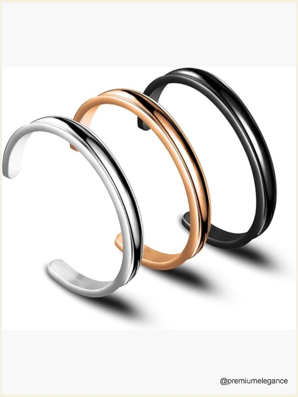 Stainless Steel Grooved Cuff Bangle Hair Tie Bracelet for Women